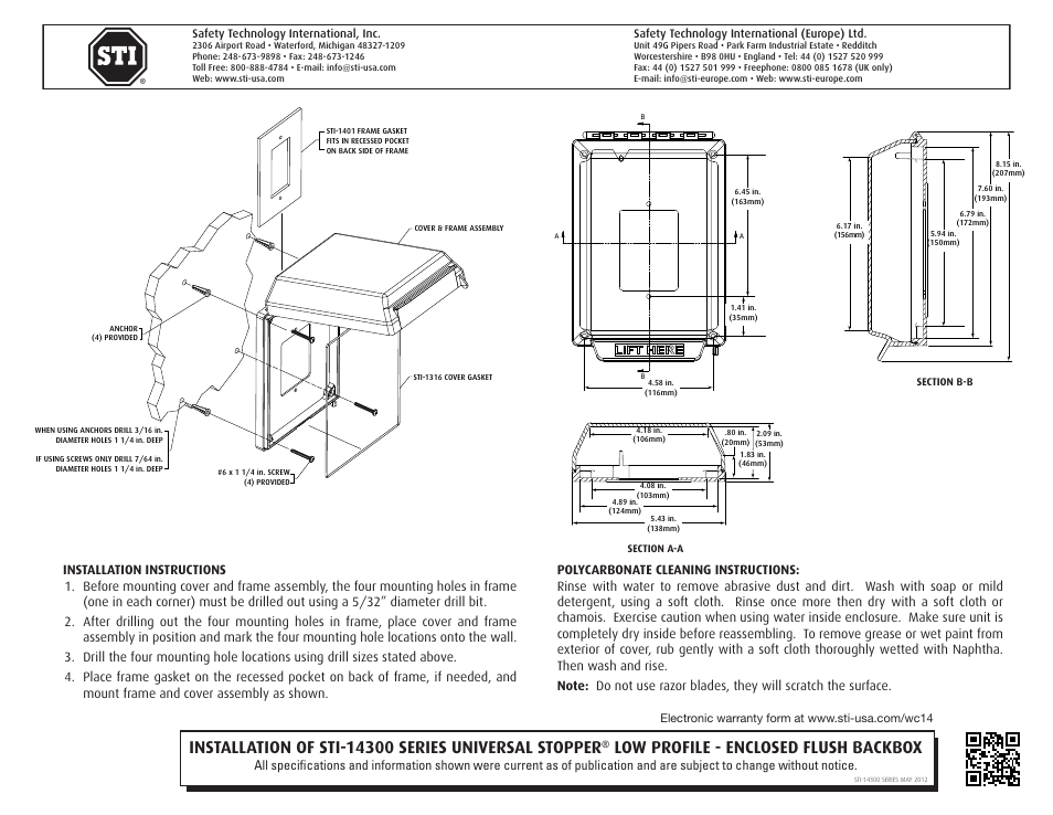 STI 14300 User Manual | 1 page