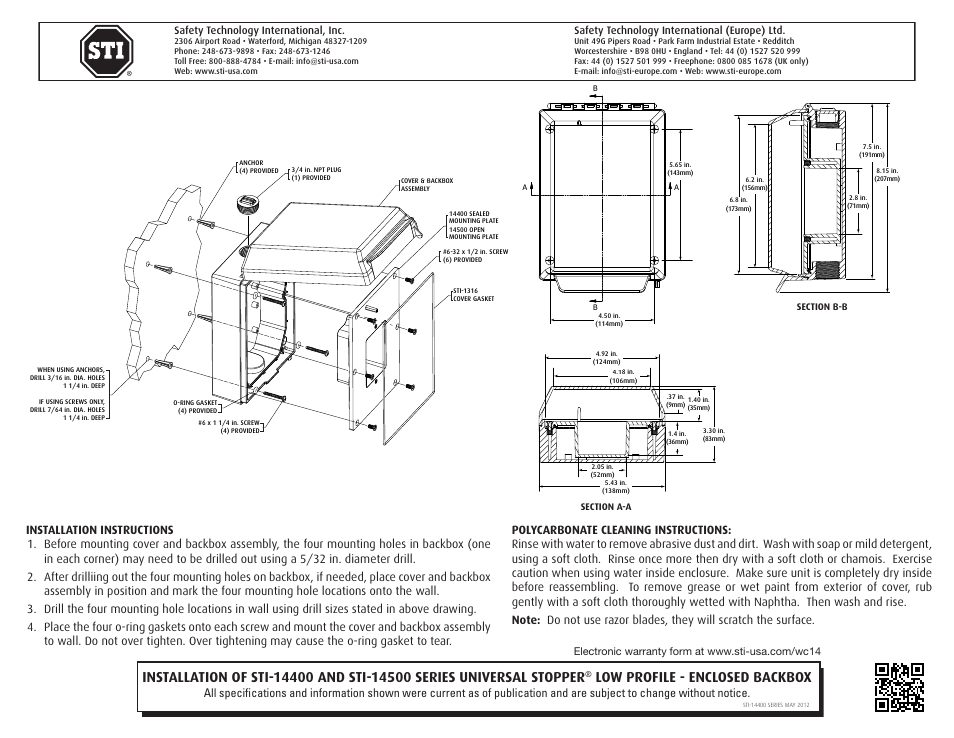 STI 14500 User Manual | 1 page