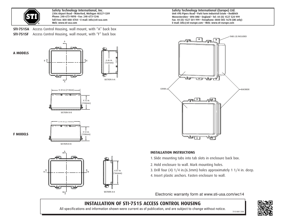 STI 7515 User Manual | 1 page