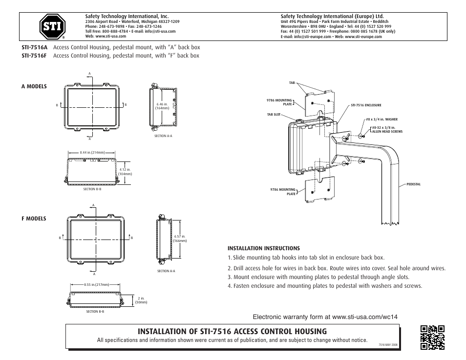 STI 7516 User Manual | 1 page