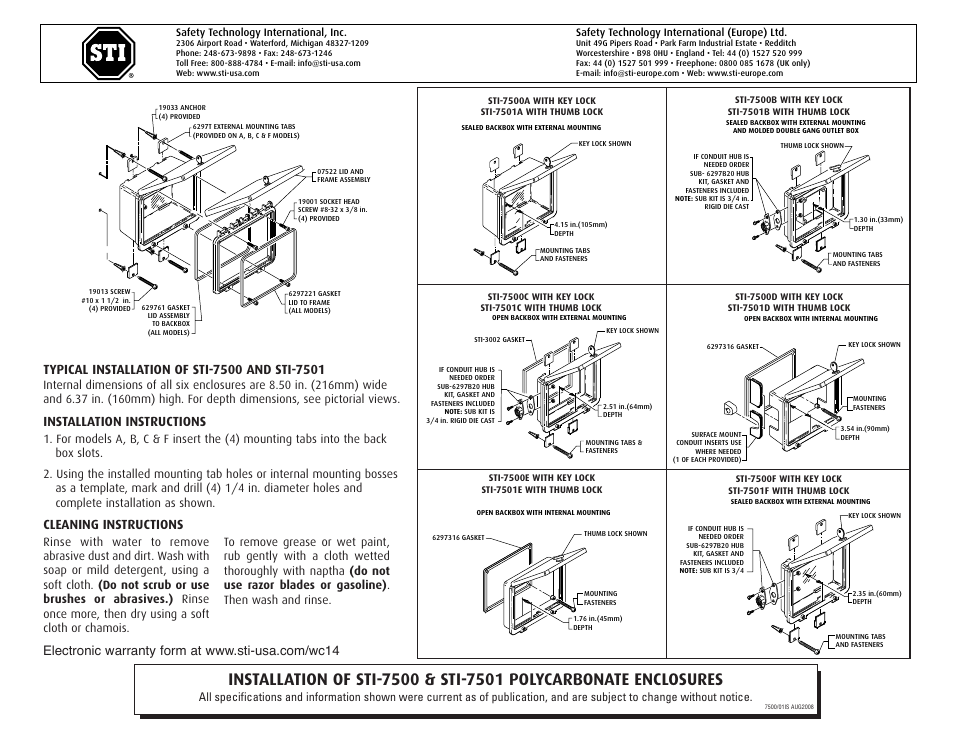 STI SUB-06297 User Manual | 1 page