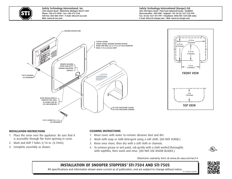 STI 7505 User Manual | 1 page