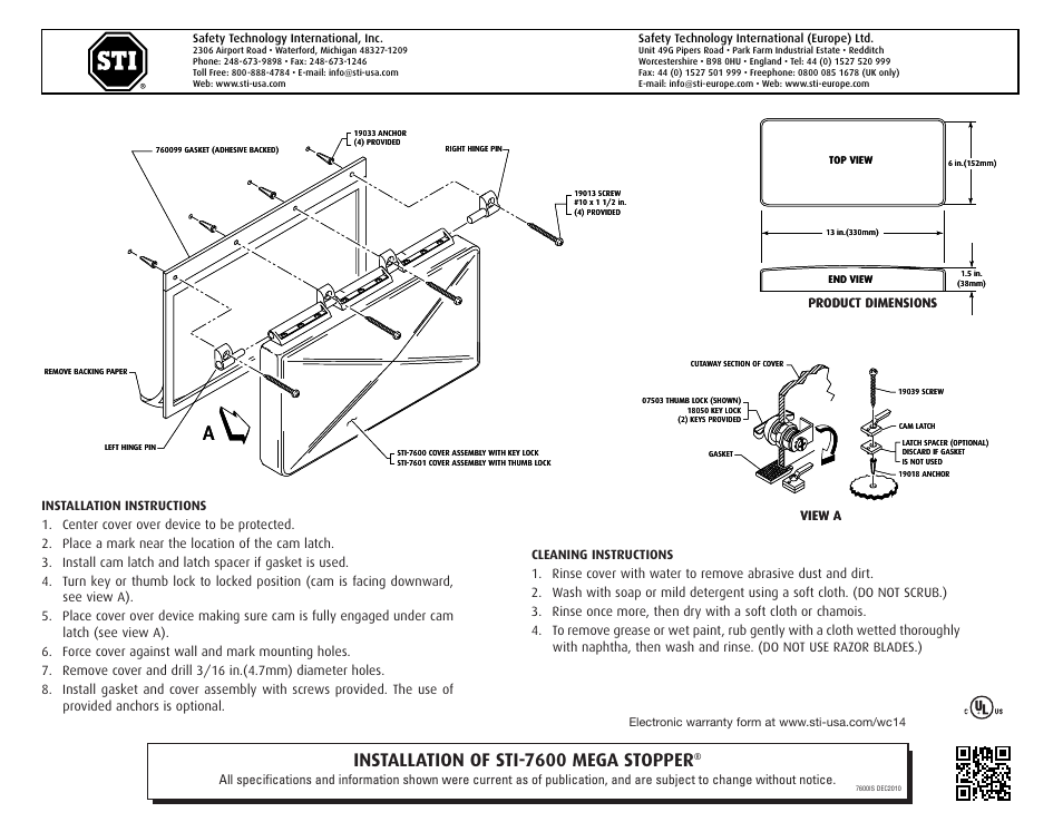 STI 7601 User Manual | 1 page