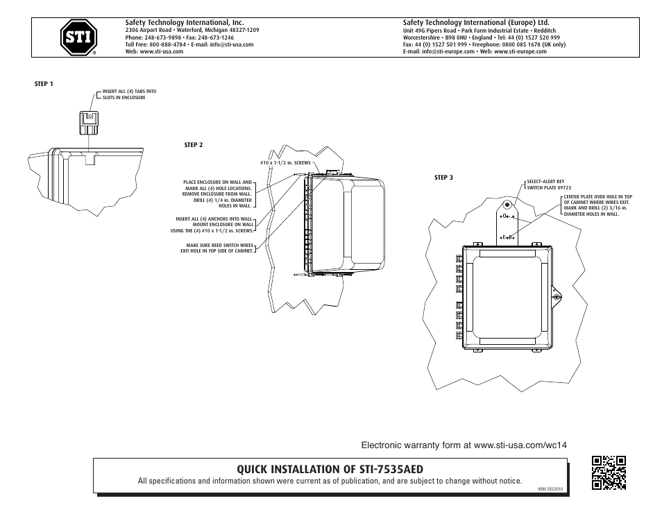 STI 7535 User Manual | 2 pages