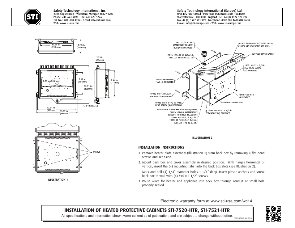 STI 7520-HTR User Manual | 2 pages