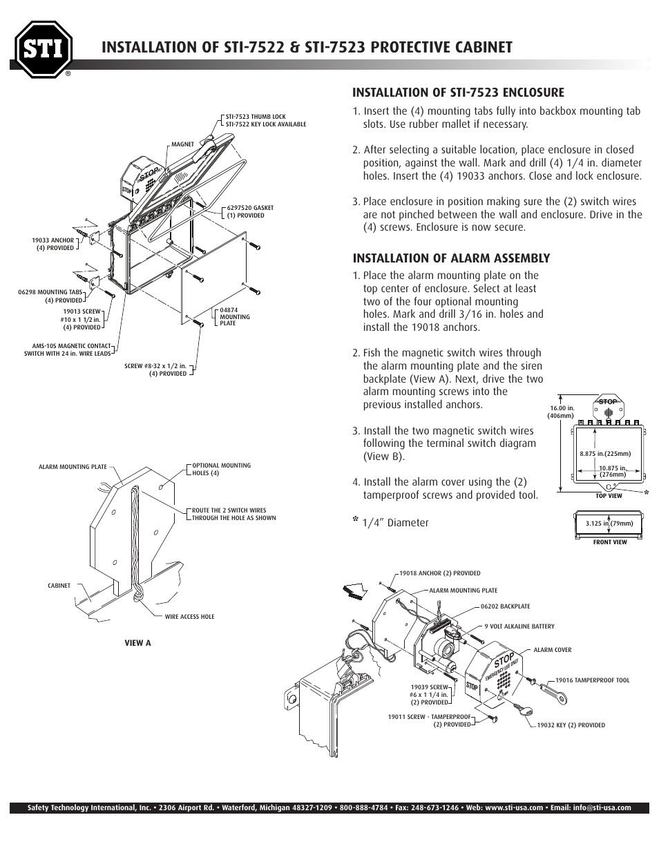 STI 7523 User Manual | 2 pages