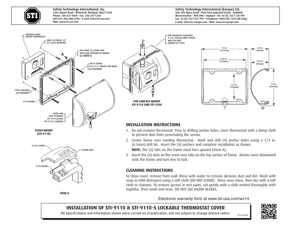 STI 9110 User Manual | 1 page