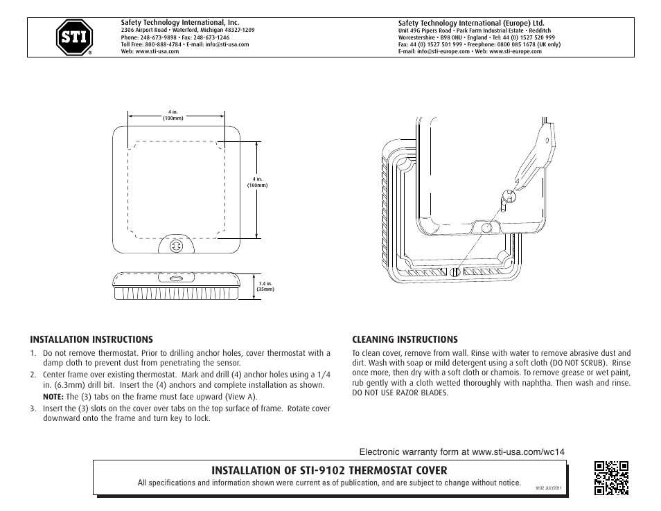 STI 9102 User Manual | 1 page