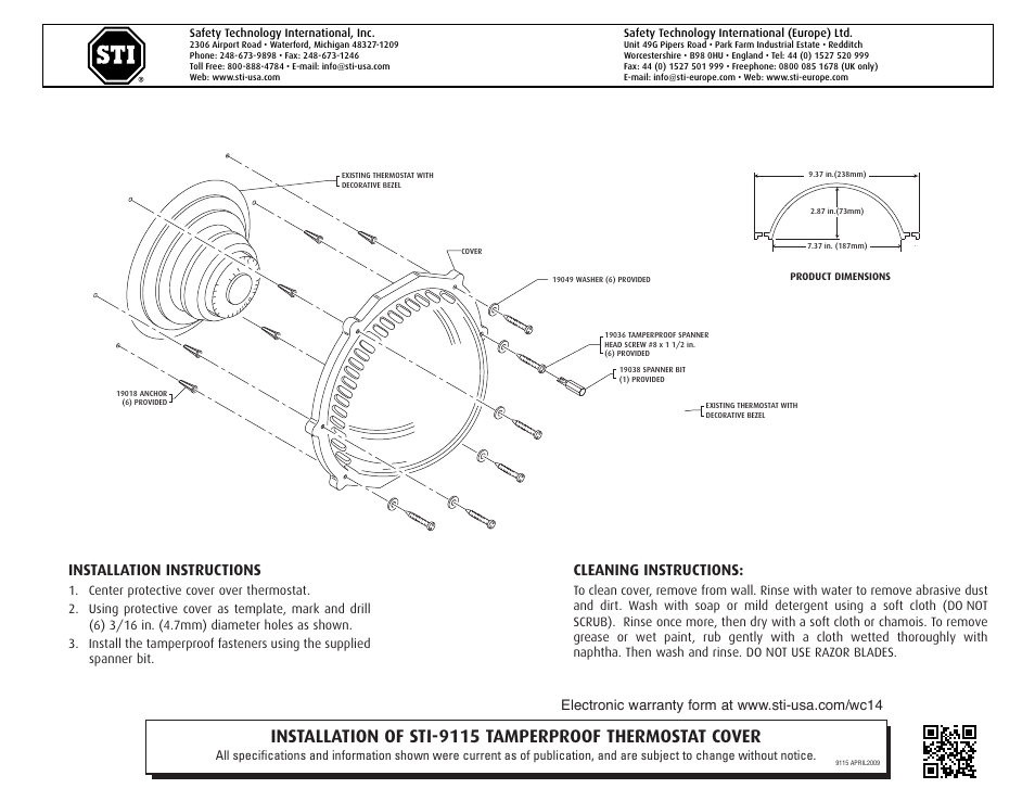 STI 9115 User Manual | 1 page