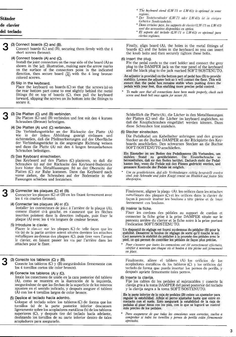 Ständer de clavier del teclado | Yamaha CLP-200 User Manual | Page 5 / 11