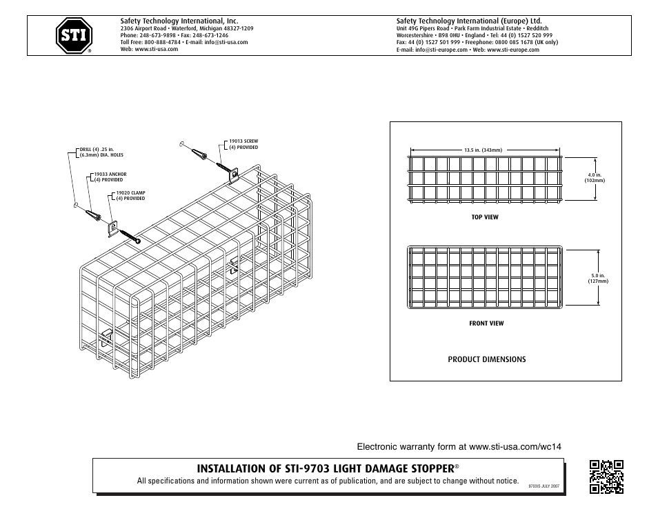 STI 9703 User Manual | 2 pages