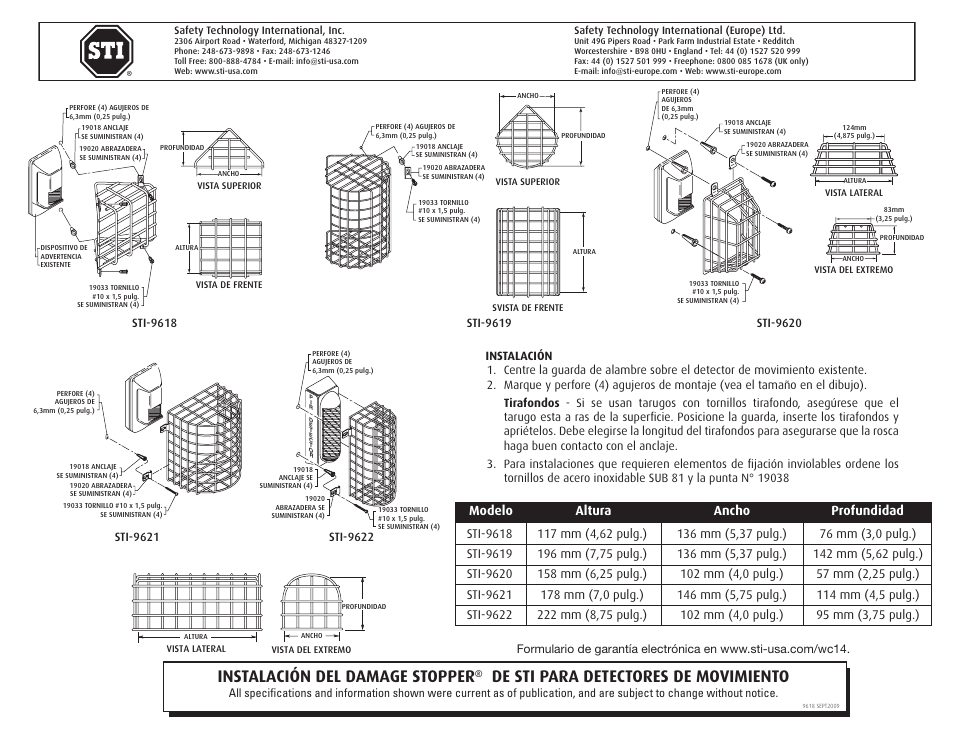STI 9622 User Manual | 1 page