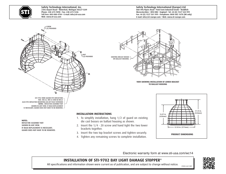 STI 9702 User Manual | 2 pages