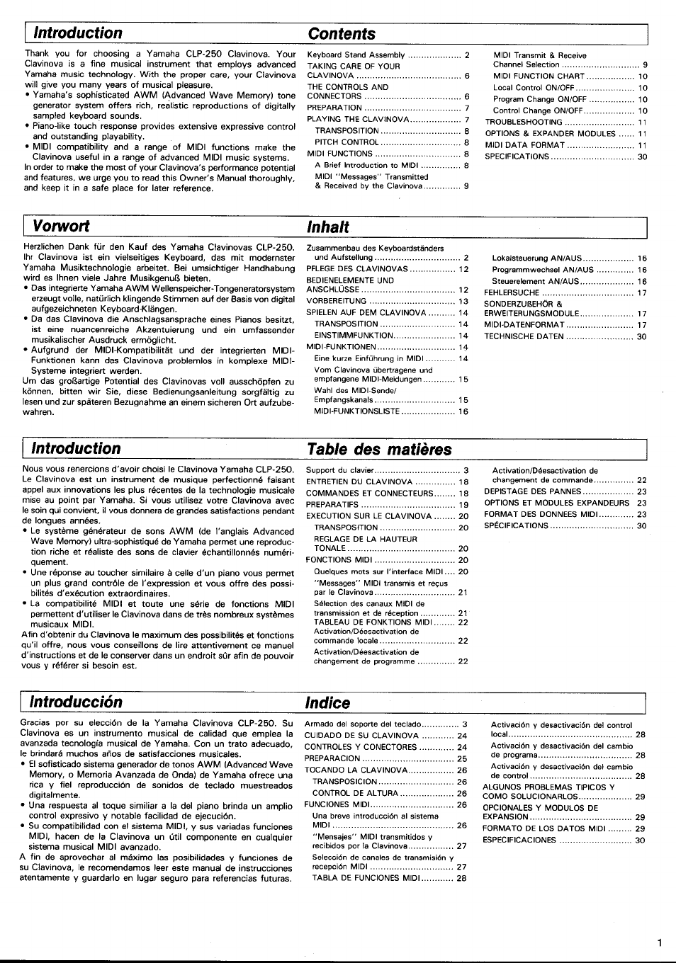 Yamaha CLP-250 User Manual | Page 3 / 17