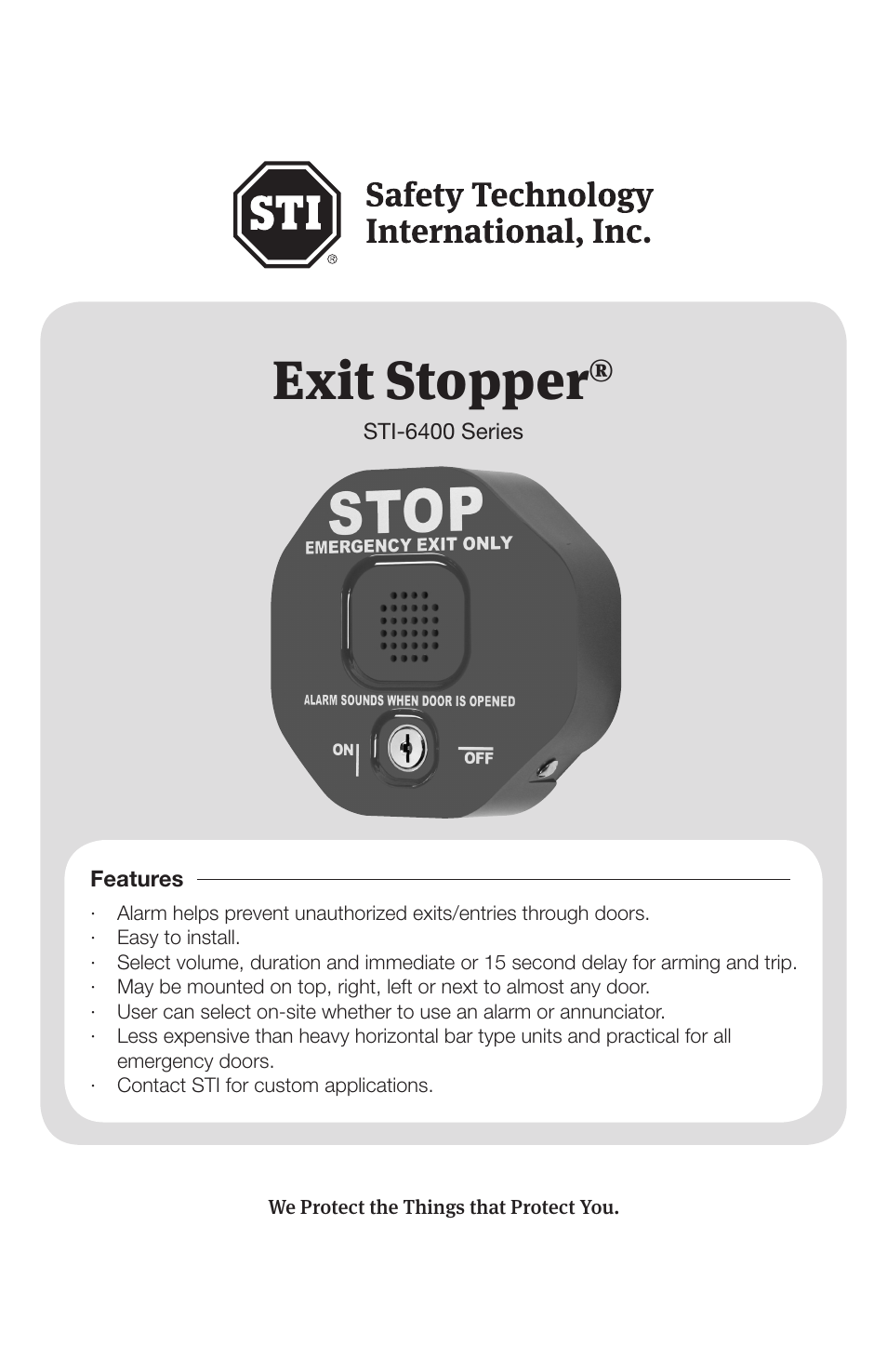 Exit stopper | STI 6406 User Manual | Page 2 / 9