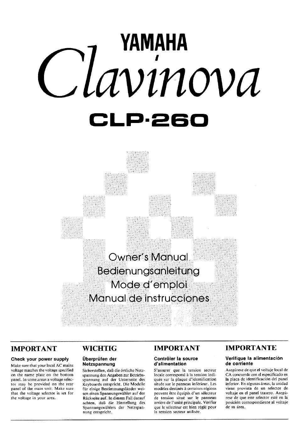 Yamaha CLP-260 User Manual | 19 pages