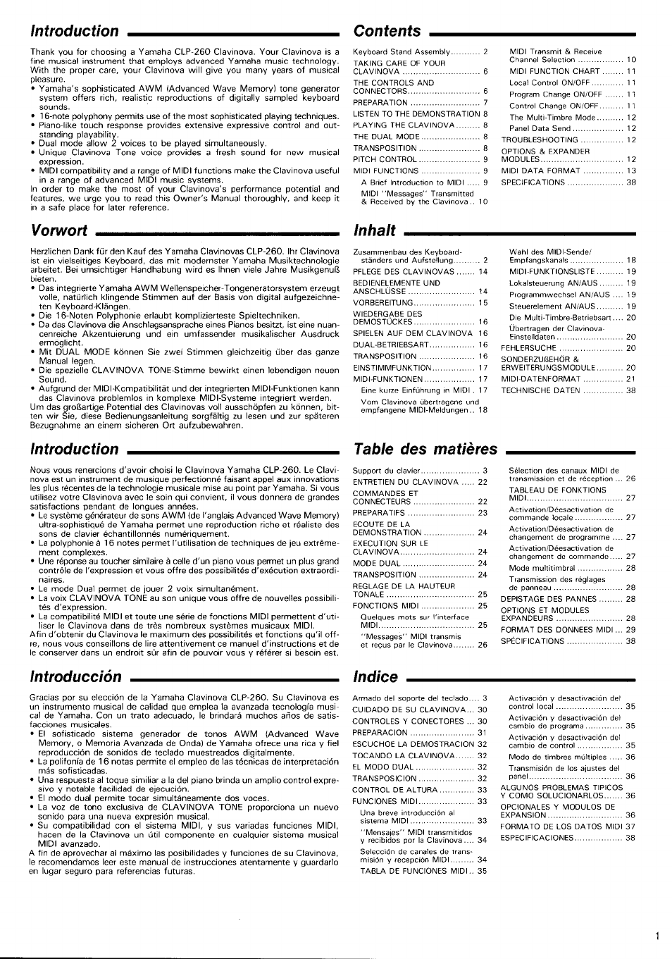 Yamaha CLP-260 User Manual | Page 3 / 19