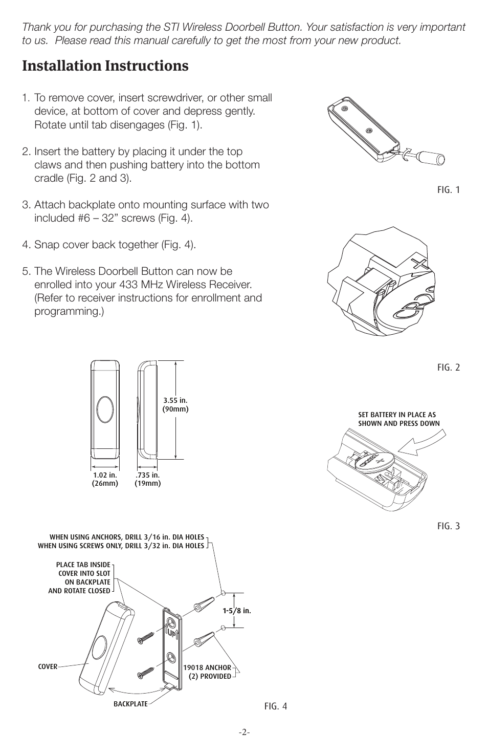 Installation instructions | STI 34609 User Manual | Page 2 / 4