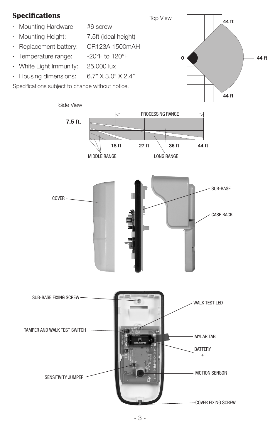 Specifications | STI 34759 User Manual | Page 3 / 4