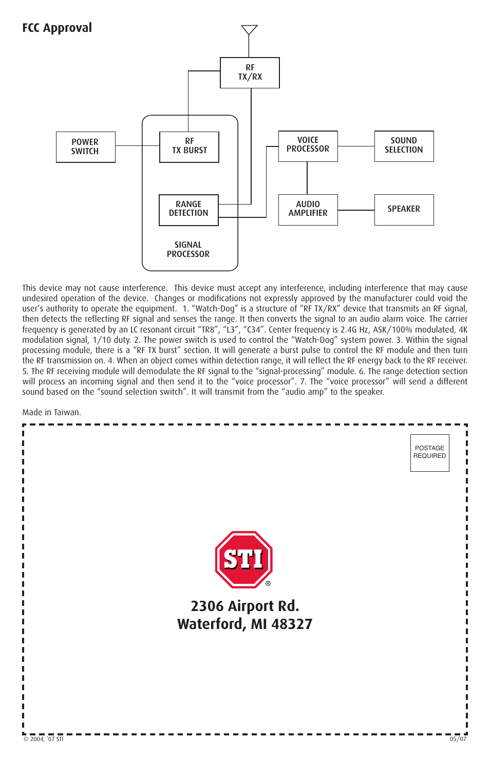 Fcc approval | STI ED-50 User Manual | Page 4 / 4