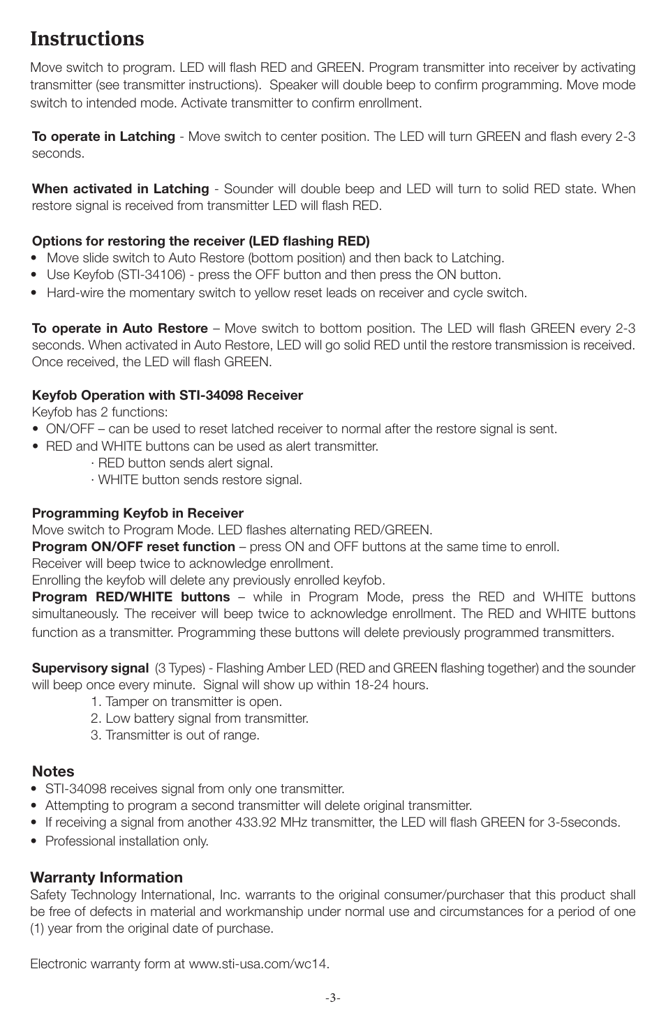 Instructions | STI 34098 User Manual | Page 3 / 4