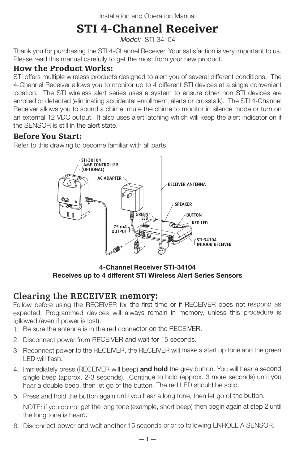 STI 34104 User Manual | 4 pages