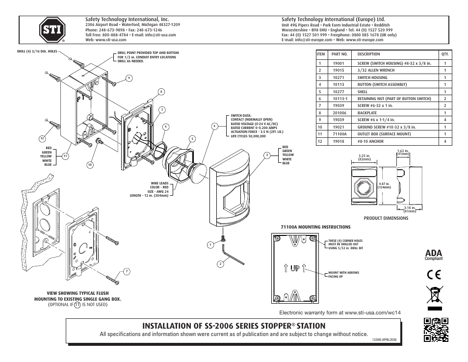STI SS-2406EX User Manual | 2 pages