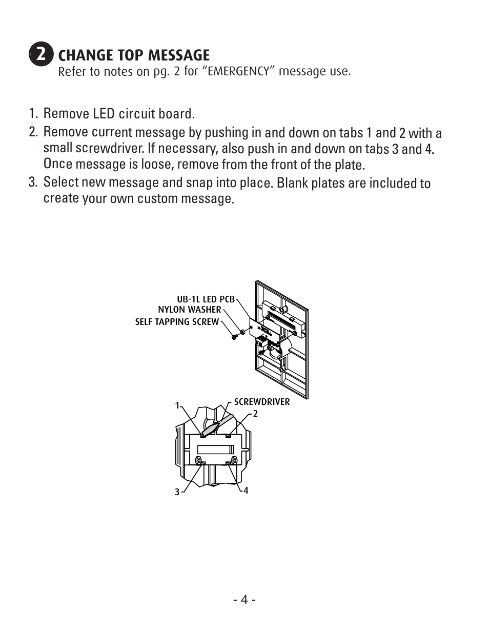 Change top message | STI UB-2 User Manual | Page 4 / 8