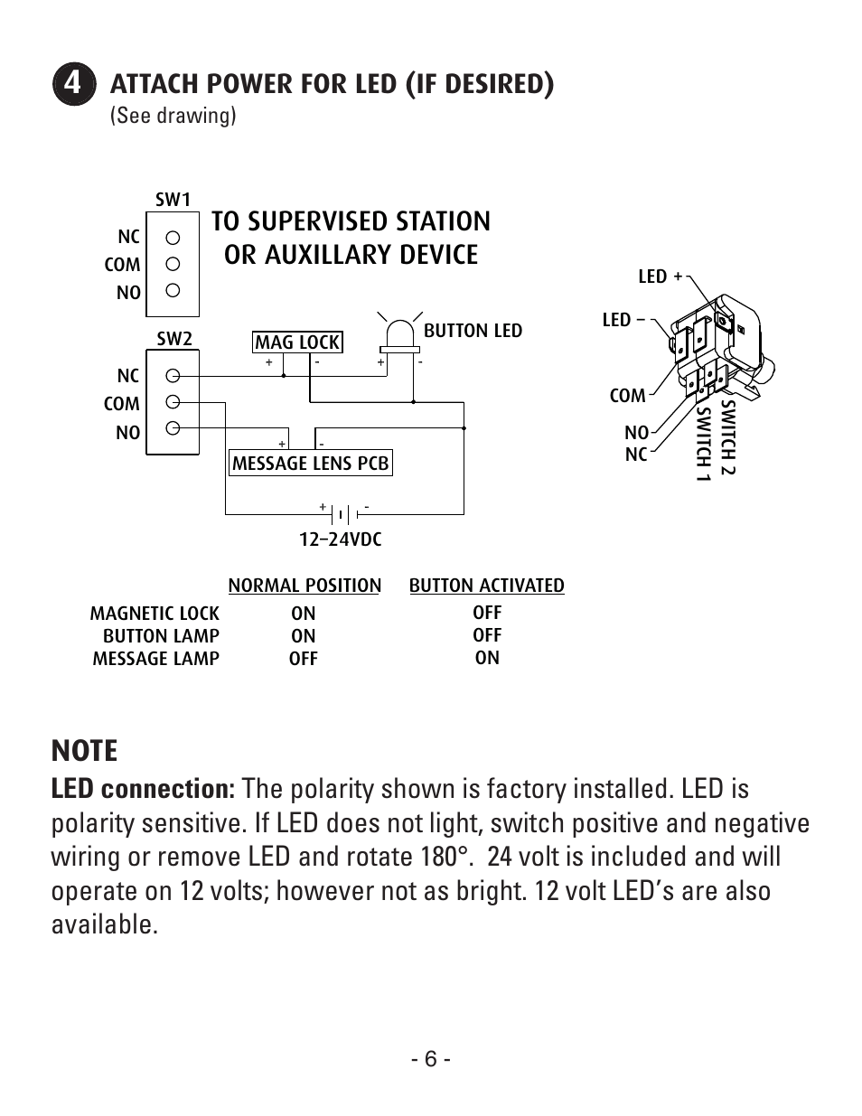 Attach power for led (if desired), See drawing) | STI UB-2 User Manual | Page 6 / 8