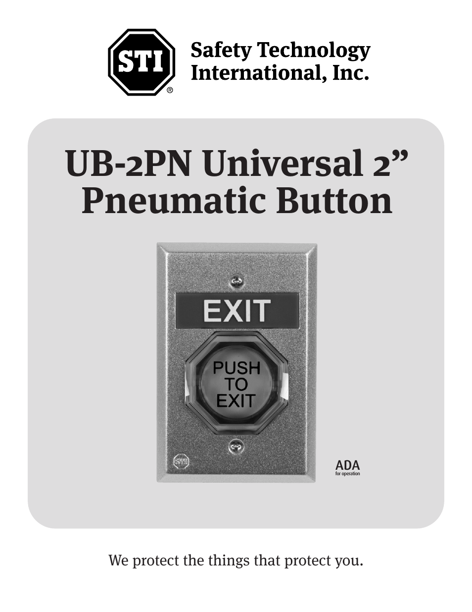 STI UB-2PN User Manual | 8 pages