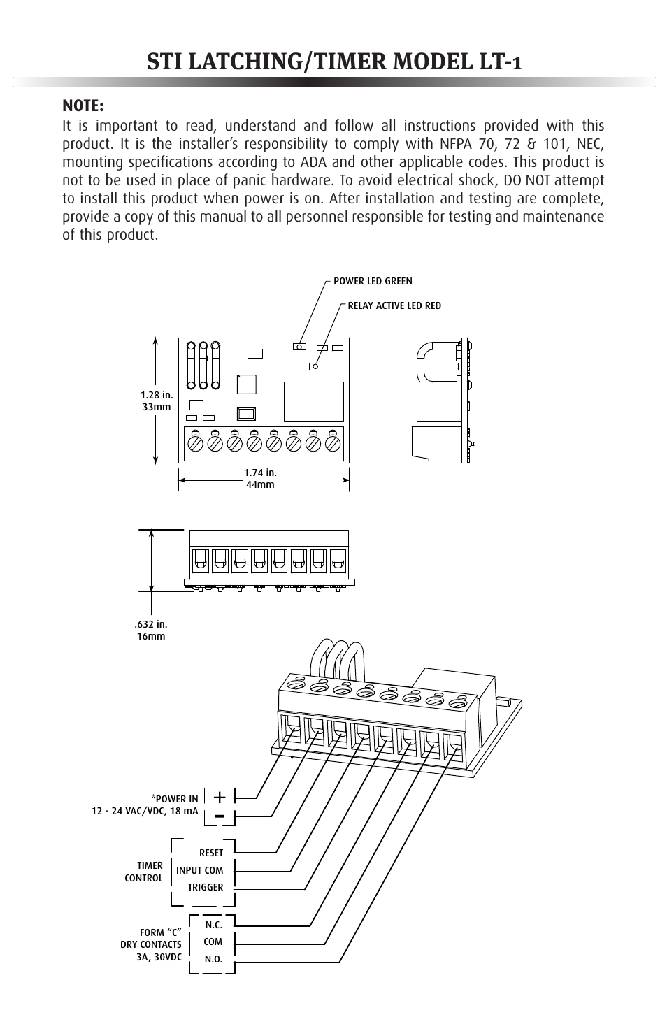STI LT-1 User Manual | 2 pages