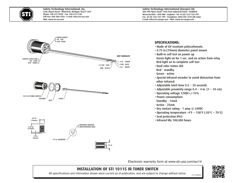 STI 10115 User Manual | 1 page