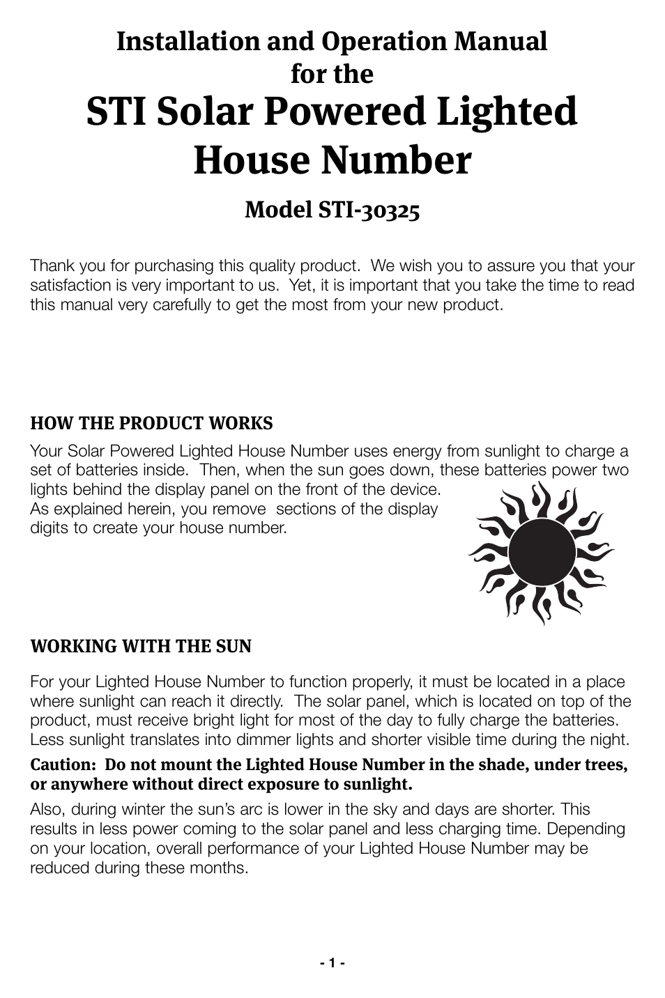 STI 30325 User Manual | 4 pages