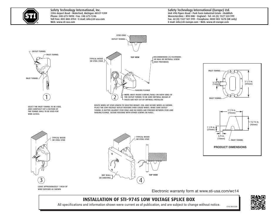 STI 9745 User Manual | 1 page