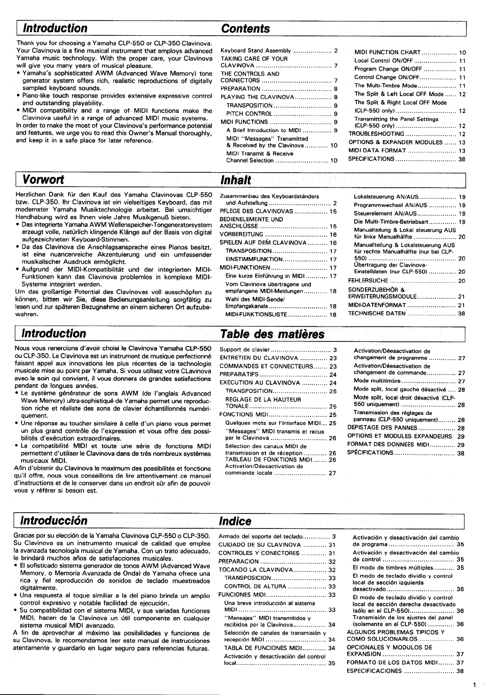 Yamaha CLP-350 User Manual | Page 3 / 19