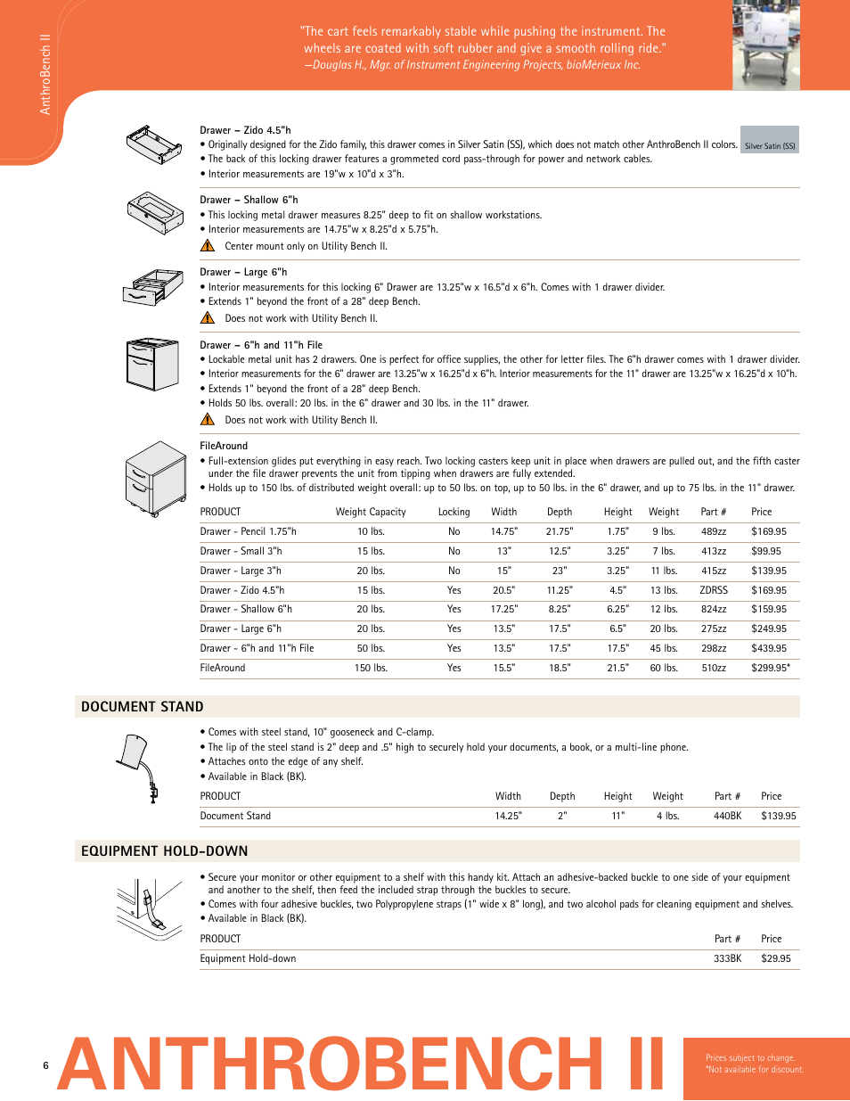 Anthrobench ii | Anthro Utility Bench II Spec Guide User Manual | Page 3 / 7