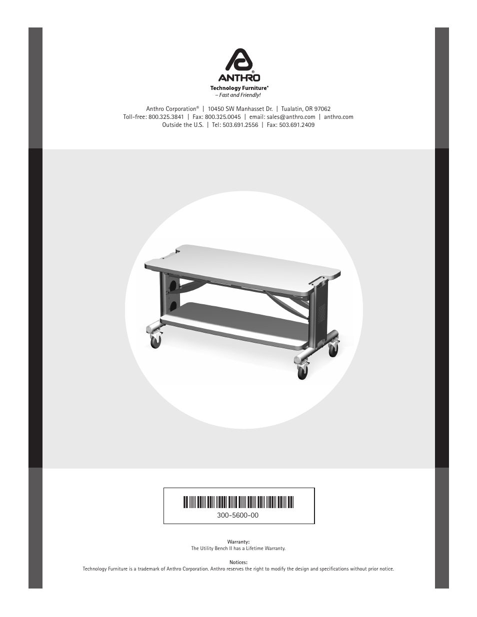 Anthro Utility Bench II Assembly Instructions User Manual | Page 7 / 7