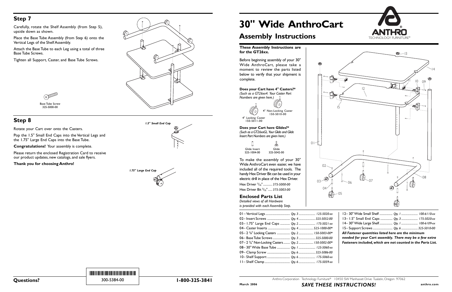 Anthro Small AnthroCarts 30W Assembly Instructions User Manual | 2 pages