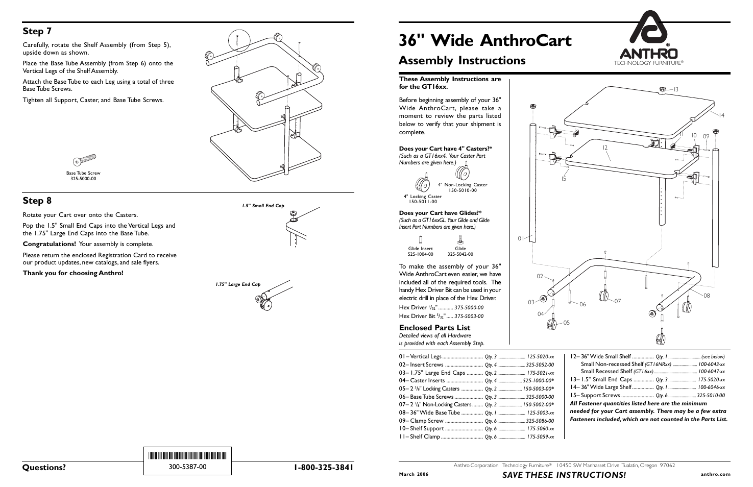 Anthro Small AnthroCarts 36W Assembly Instructions User Manual | 2 pages