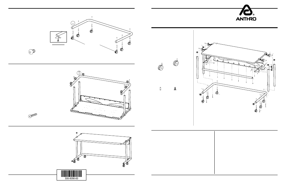 Anthro Large AnthroCarts 60W Assembly Instructions User Manual | 2 pages