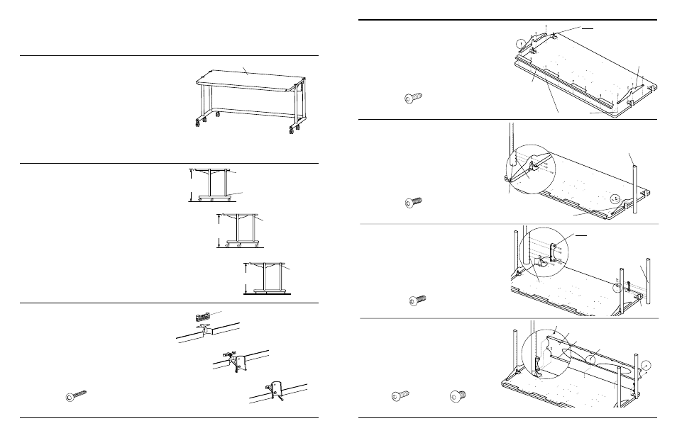 60” wide anthrocart, Assembly instructions, Step 1 | Step 3, Step 4, Step 5, Step 7, Step 2, Step 6, H24xx & h25xx | Anthro Large AnthroCarts 60W Assembly Instructions User Manual | Page 2 / 2