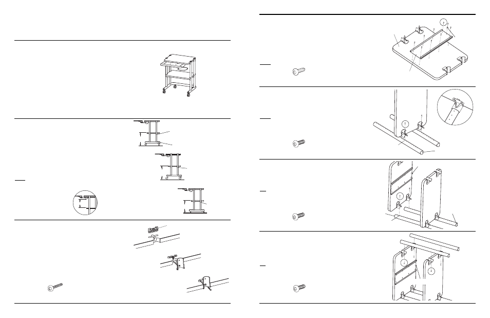 Ultra compact cart, Assembly instructions, Step 1 | Step 3, Step 4, Step 5, Step 6, Step 2, Step 7 | Anthro UltraCompact Cart Assembly Instructions User Manual | Page 2 / 2