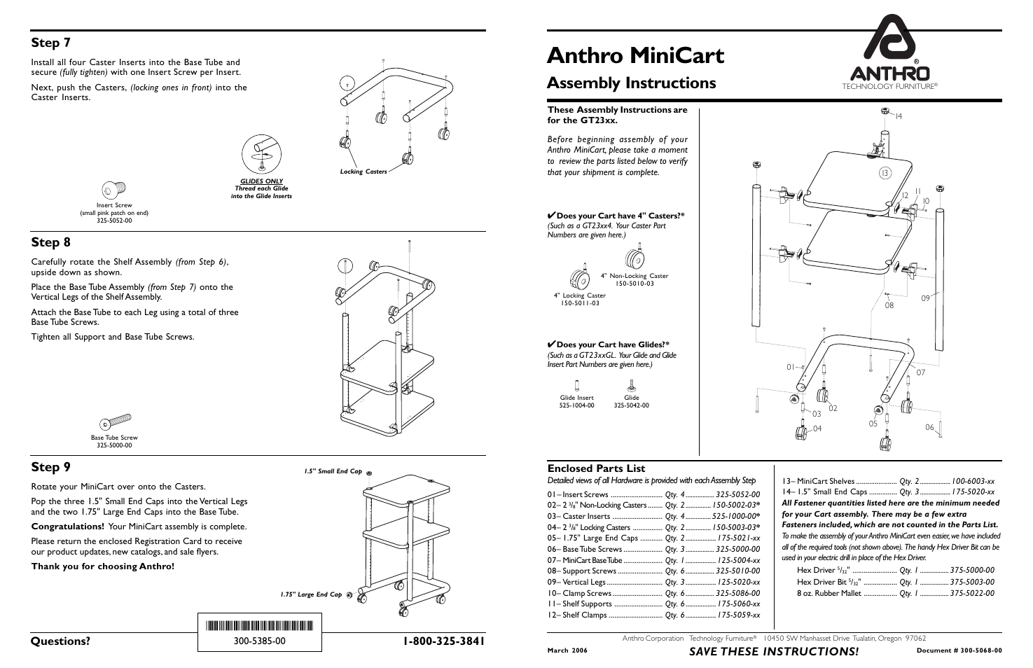 Anthro MiniCart Assembly Instructions User Manual | 2 pages