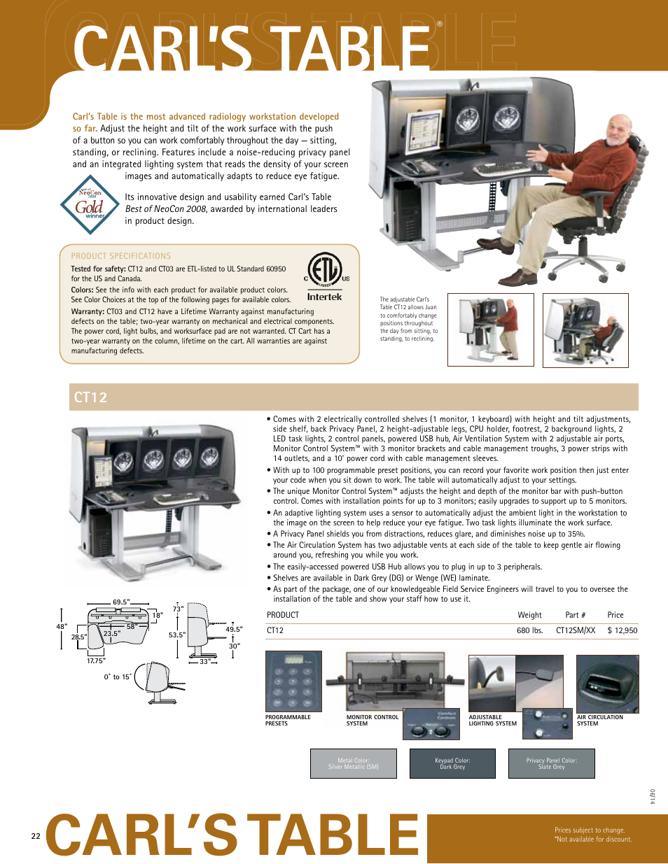 Anthro CT Cart Spec Guide User Manual | 6 pages