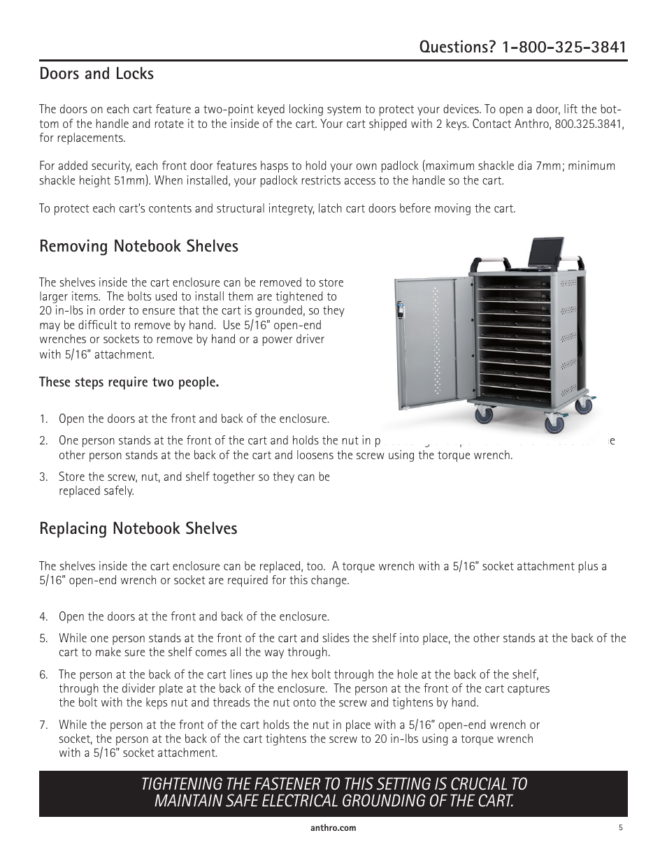 Doors and locks | Anthro Advanced Netbook Charging NCC10 Owners Manual User Manual | Page 5 / 8