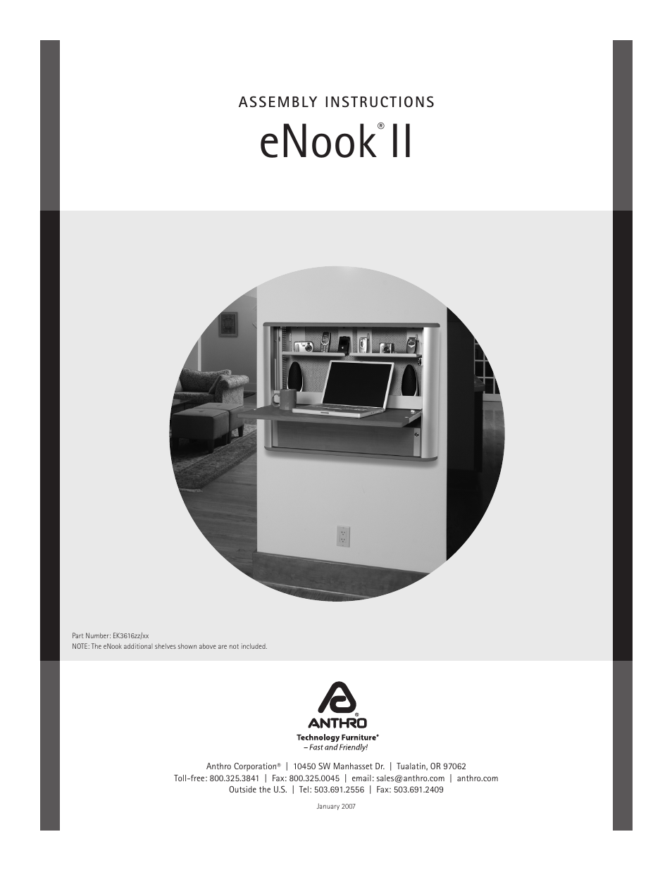 Anthro eNook Standard II Assembly Instructions User Manual | 9 pages