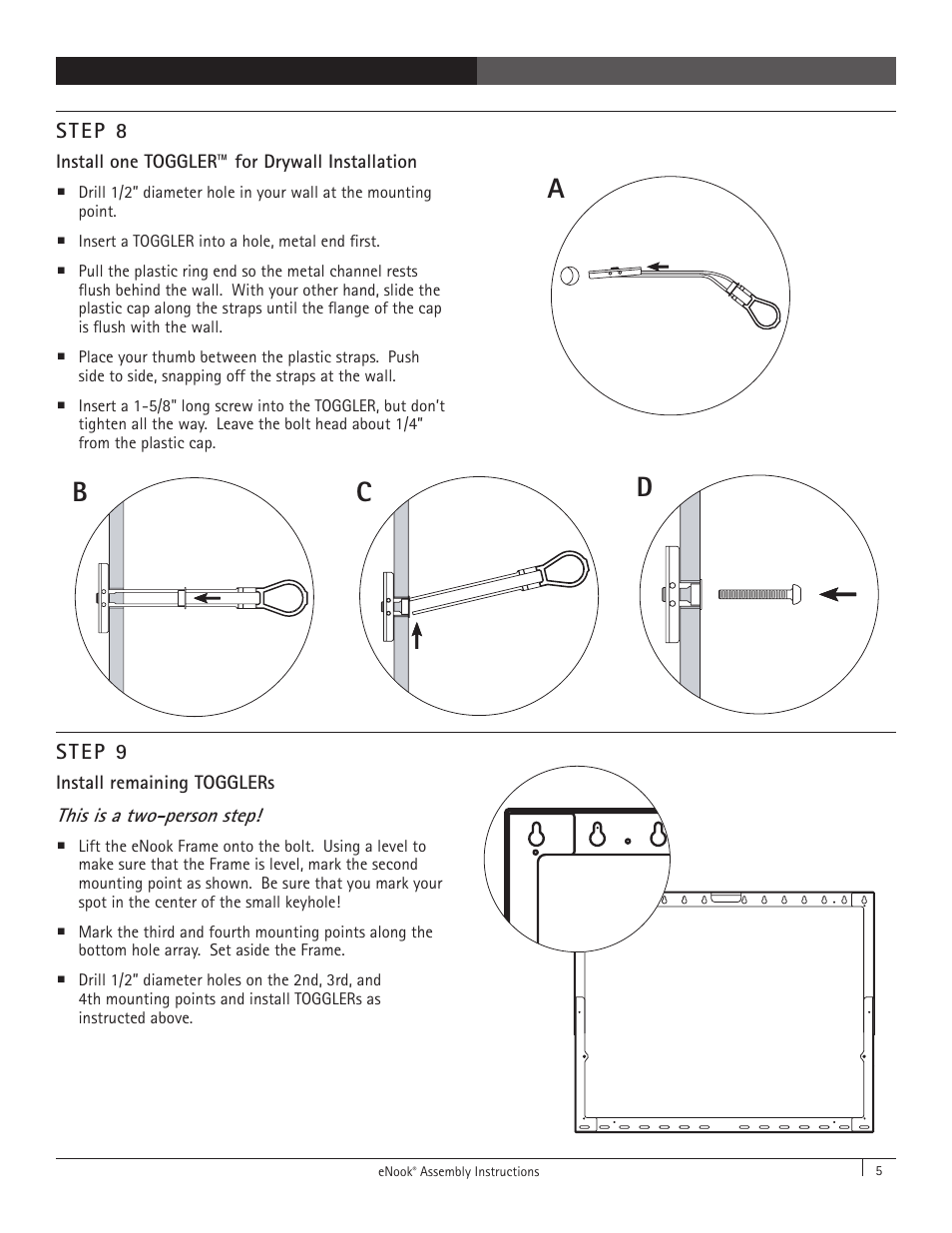 Ab c d | Anthro eNook Standard II Assembly Instructions User Manual | Page 5 / 9