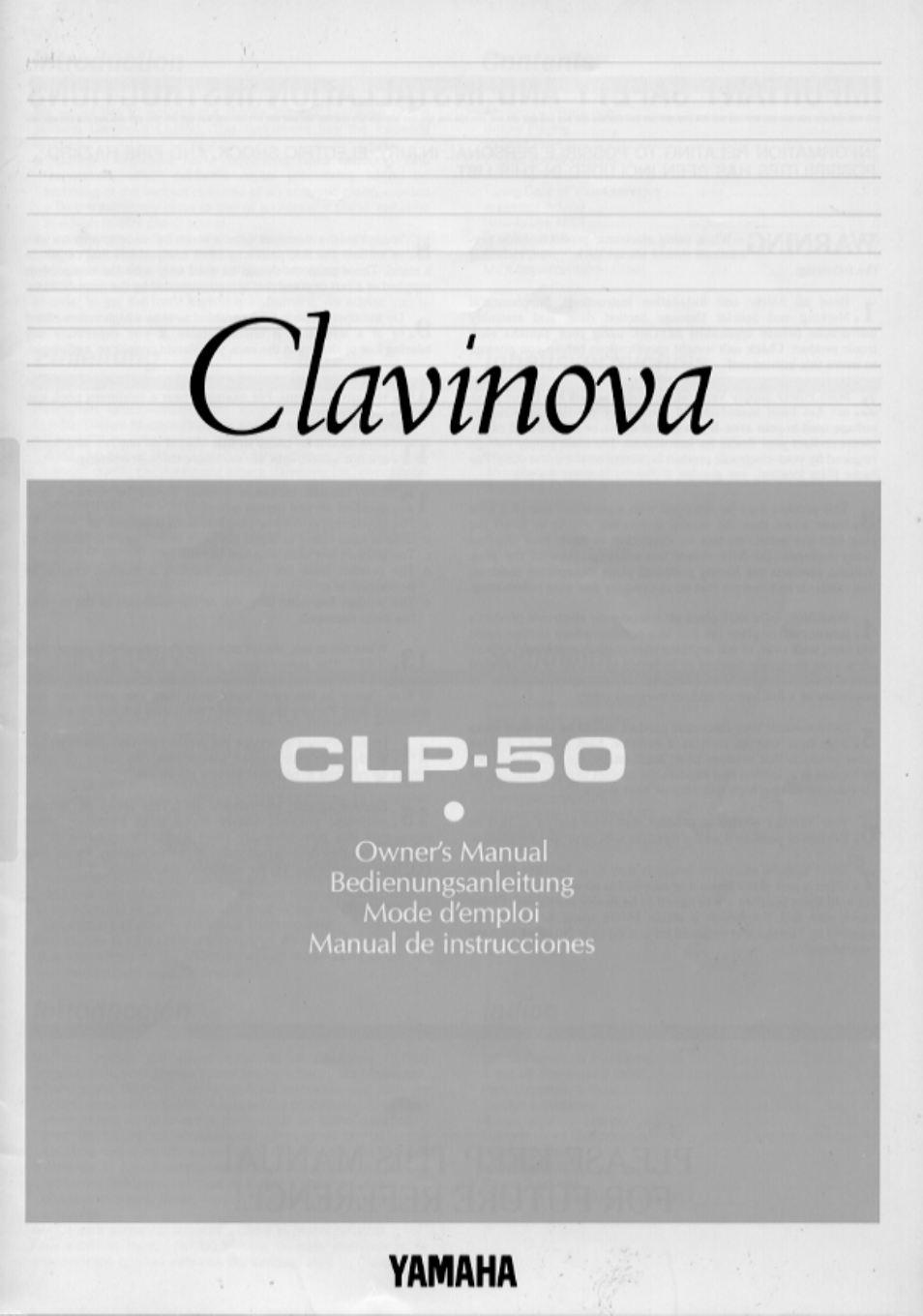 Yamaha CLP-50 User Manual | 11 pages