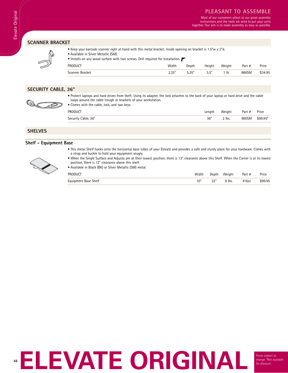 Elevate original, Pleasant to assemble | Anthro Elevate Original Corner Spec Guide User Manual | Page 8 / 8