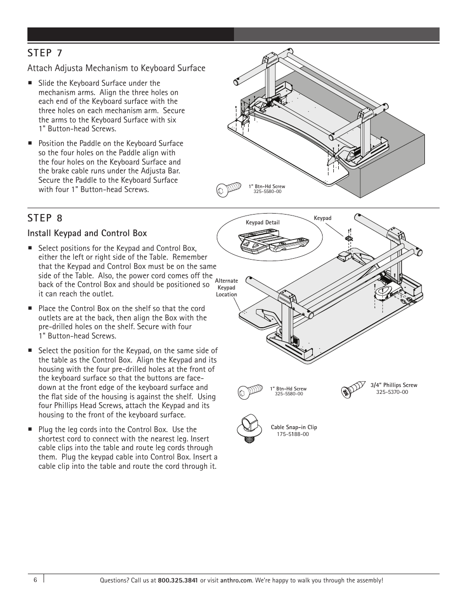 Step 8, Step 7 | Anthro Elevate Original Adjusta Assembly Instructions User Manual | Page 6 / 8
